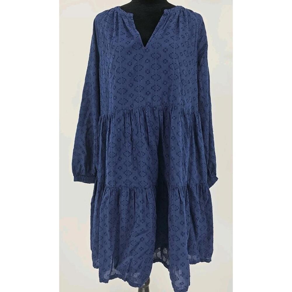 Vineyard Vines Fenwick Blue Tiered Dress size large